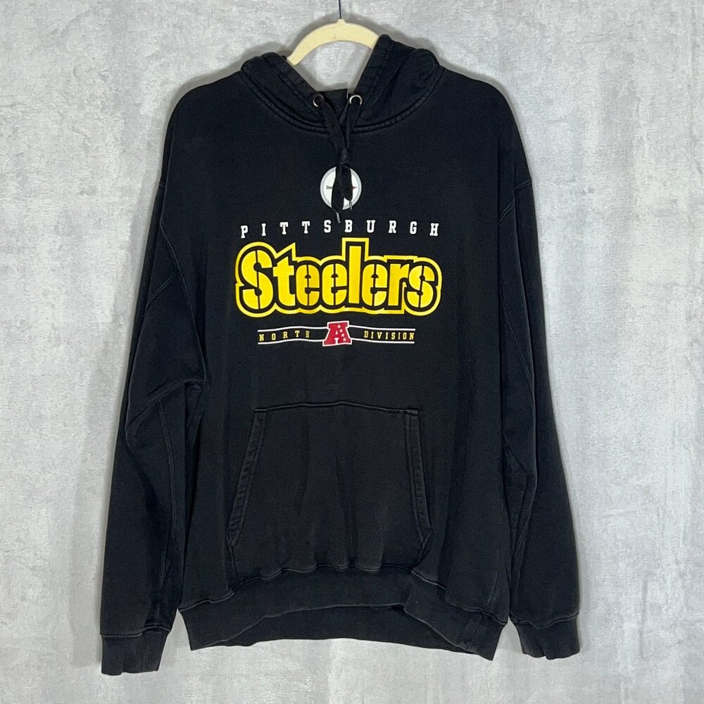 NFL Team Apparel - Black - Pittsburgh Steelers Pullover Hoodie